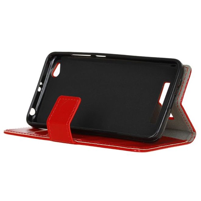 Xiaomi Redmi 4A Handyhülle - Crazy Horse Leder Bookcover Series - rot