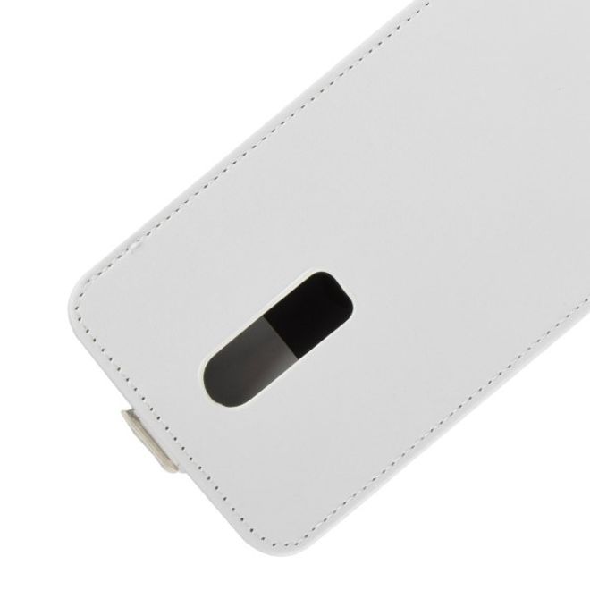 OnePlus 6 Handy Hülle - Crazy Horse Flip Leder Series Case - weiss