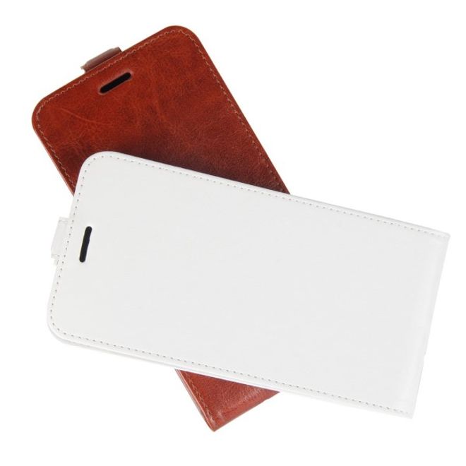 OnePlus 6 Handy Hülle - Crazy Horse Flip Leder Series Case - weiss