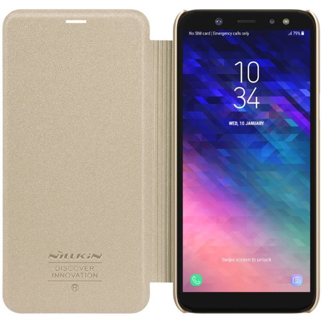 Nillkin - Samsung Galaxy A6 Plus (2018) Case - Leder Hülle - Sparkle Series - gold