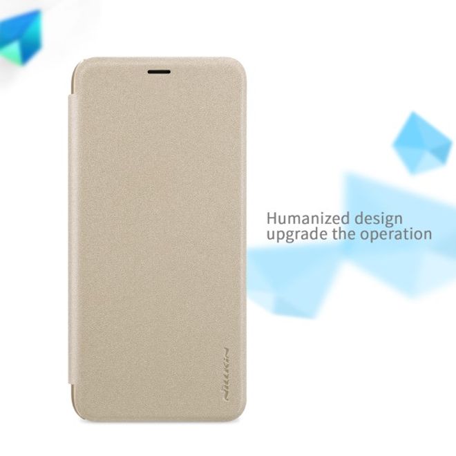 Nillkin - Samsung Galaxy A6 Plus (2018) Case - Leder Hülle - Sparkle Series - gold