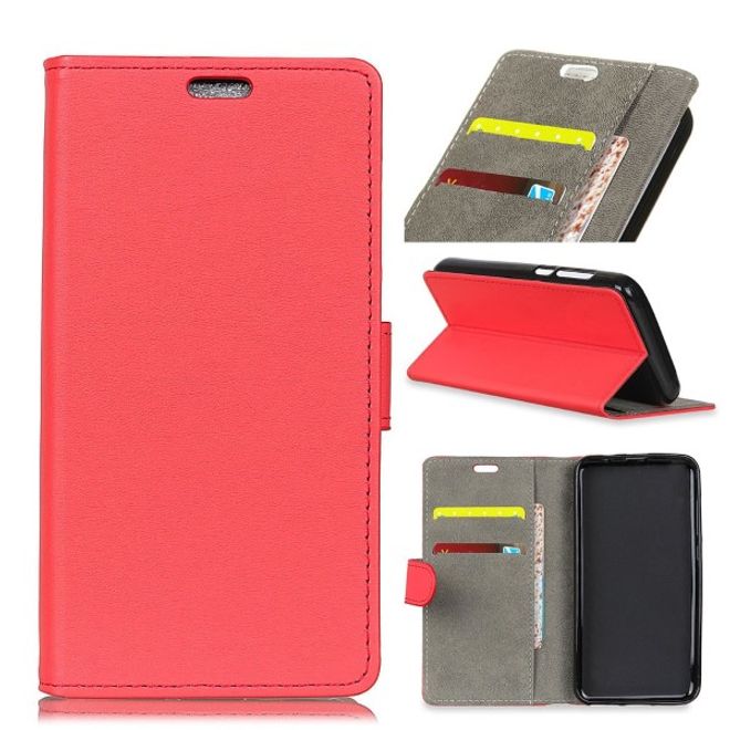 Motorola Moto G6 Play Handy Hülle - Classic III Leder Bookcover Series - rot