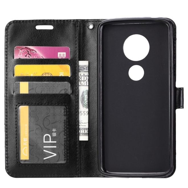 Motorola Moto G6 Play Handyhülle - Crazy Horse III Leder Series Case - schwarz