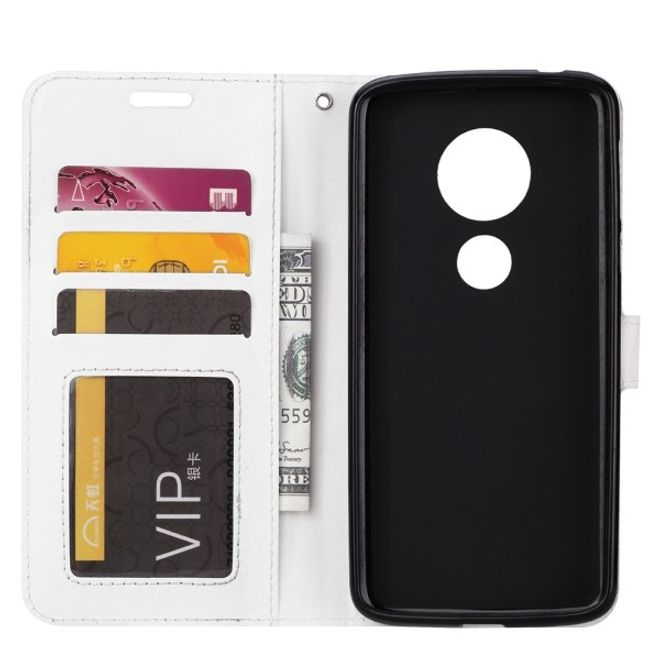 Motorola Moto G6 Play Handyhülle - Crazy Horse III Leder Series Case - weiss