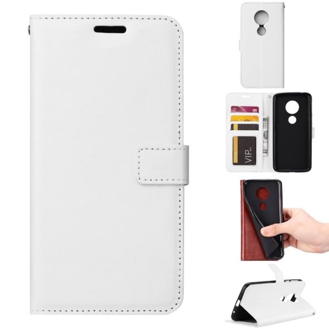 Motorola Moto G6 Play Handyhülle - Crazy Horse III Leder Series Case - weiss