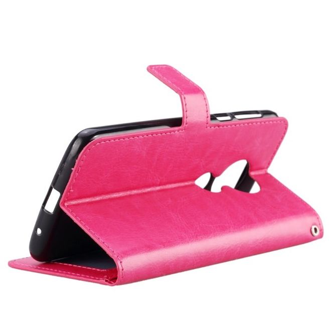 Motorola Moto G6 Play Handyhülle - Crazy Horse III Leder Series Case - rosa