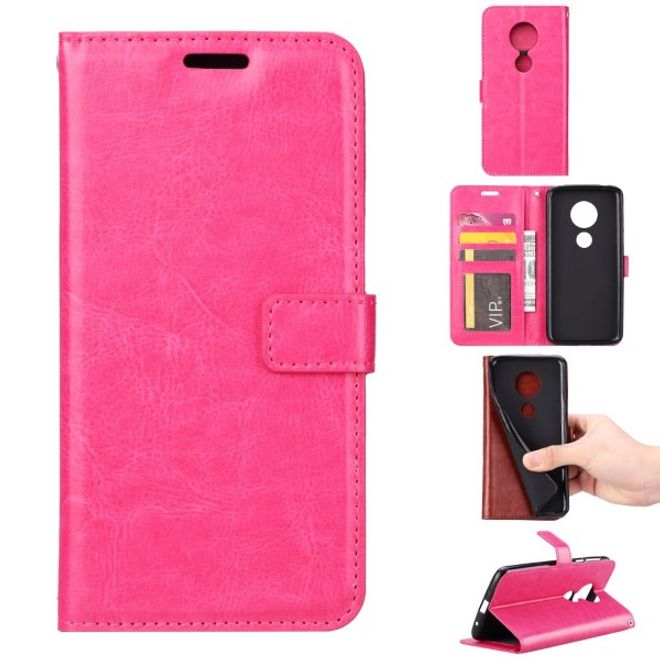 Motorola Moto G6 Play Handyhülle - Crazy Horse III Leder Series Case - rosa