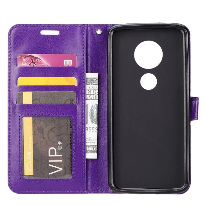 Motorola Moto G6 Play Handyhülle - Crazy Horse III Leder Series Case - purpur