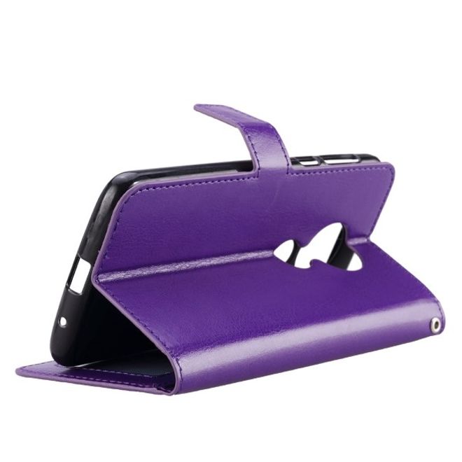 Motorola Moto G6 Play Handyhülle - Crazy Horse III Leder Series Case - purpur