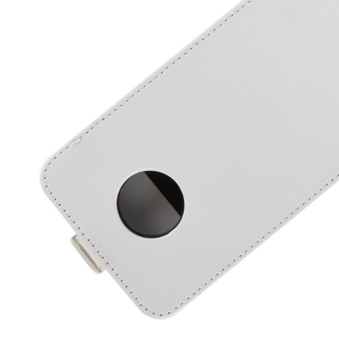 Motorola Moto G6 Handy Hülle - Crazy Horse Flip Leder Series Case - weiss