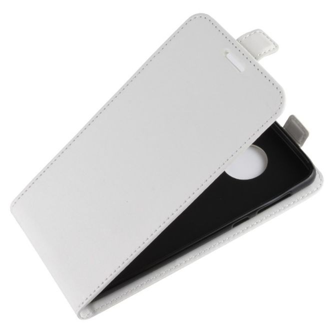 Motorola Moto G6 Handy Hülle - Crazy Horse Flip Leder Series Case - weiss
