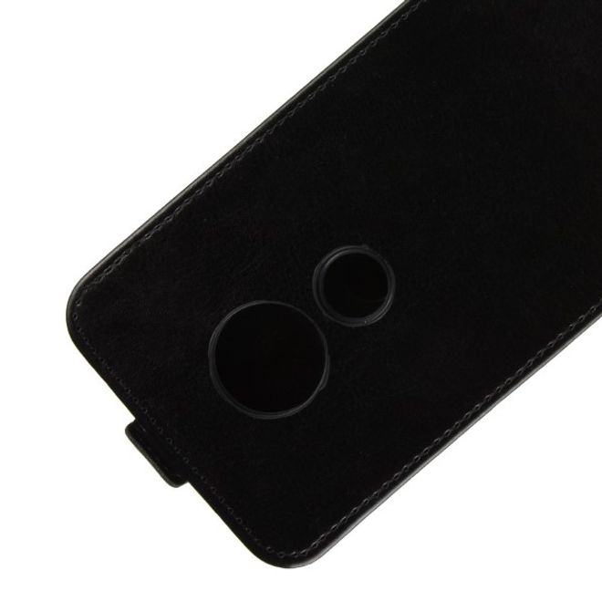 Motorola Moto G6 Play Handy Hülle - Crazy Horse Flip Leder Series Case - schwarz