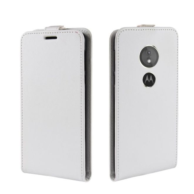 Motorola Moto G6 Play Handy Hülle - Crazy Horse Flip Leder Series Case - weiss