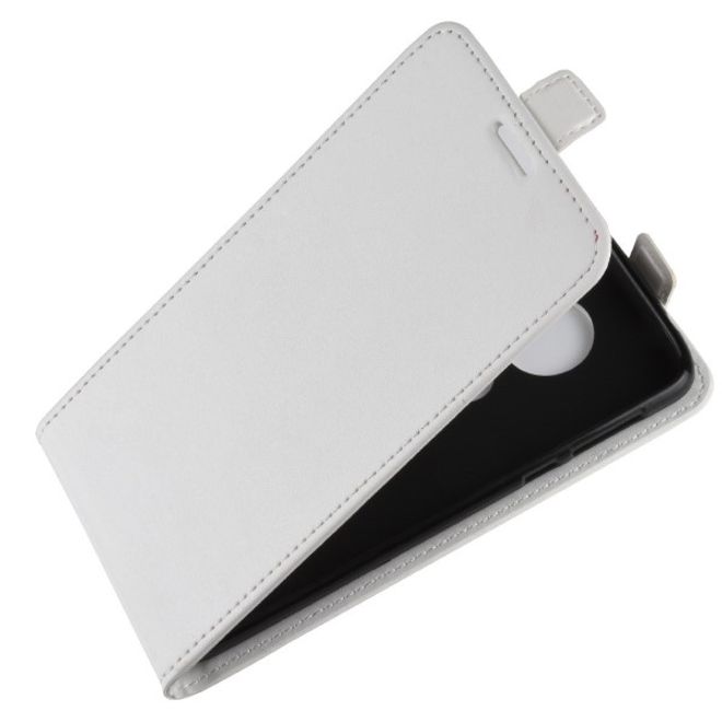 Motorola Moto G6 Play Handy Hülle - Crazy Horse Flip Leder Series Case - weiss