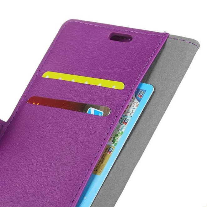 Wiko View Max Handy Hülle - Classic III Leder Bookcover Series - purpur