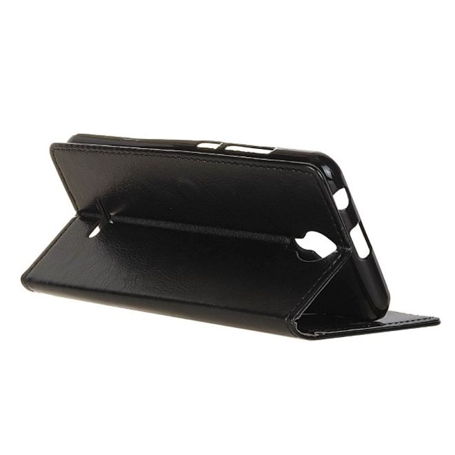 Wiko Harry Handyhülle - Crazy Horse II Leder Series Case - schwarz