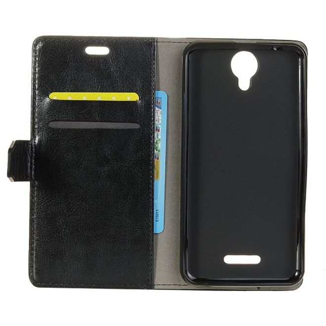 Wiko Harry Handyhülle - Crazy Horse II Leder Series Case - schwarz