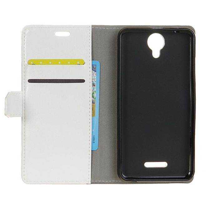 Wiko Harry Handyhülle - Crazy Horse II Leder Series Case - weiss
