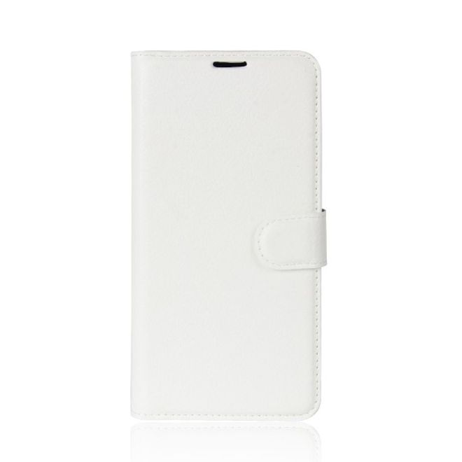 Wiko Harry Handy Hülle - Litchi Leder Bookcover Series - weiss
