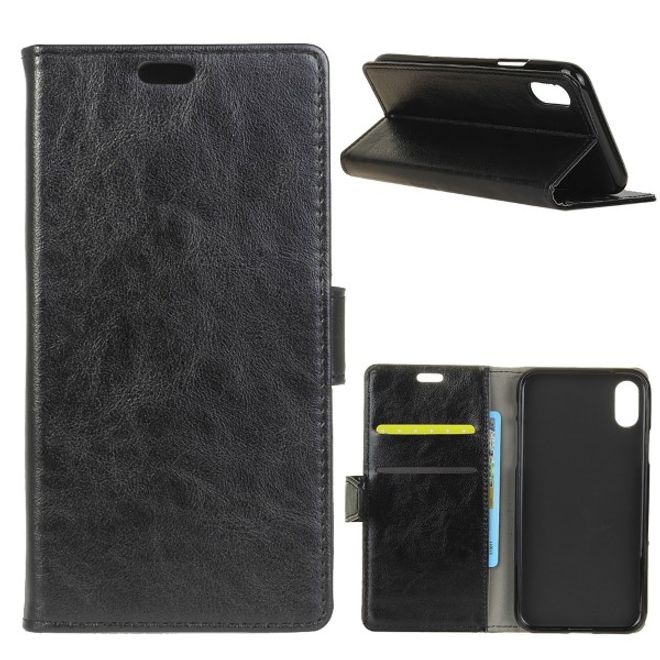 iPhone XS Max Handyhülle - Crazy Horse II Leder Series Case - schwarz
