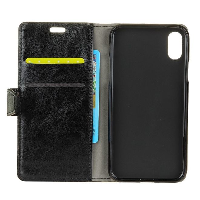 iPhone XS Max Handyhülle - Crazy Horse II Leder Series Case - schwarz