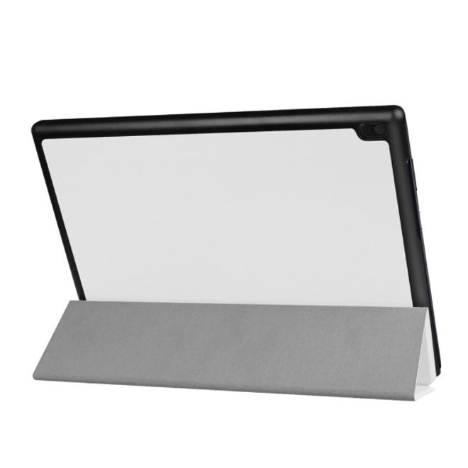 Étui à rabat en cuir à trois volets pour Lenovo Tab 4 10 - avec fonction support - Blanc