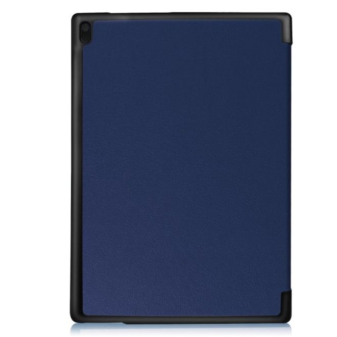 Lenovo Tab 4 10 Dreifach faltbare Leder Flip Hülle - mit Standfunktion - dunkelblau