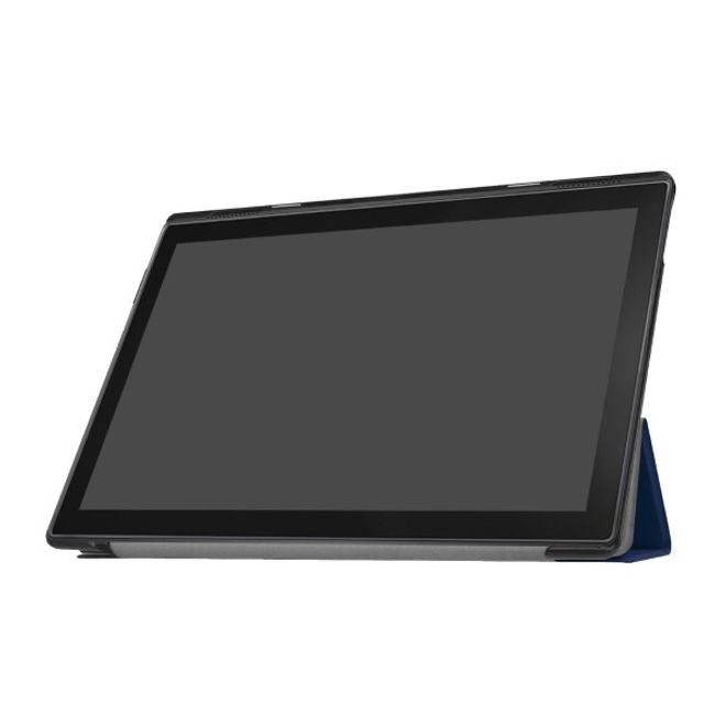 Lenovo Tab 4 10 Dreifach faltbare Leder Flip Hülle - mit Standfunktion - dunkelblau
