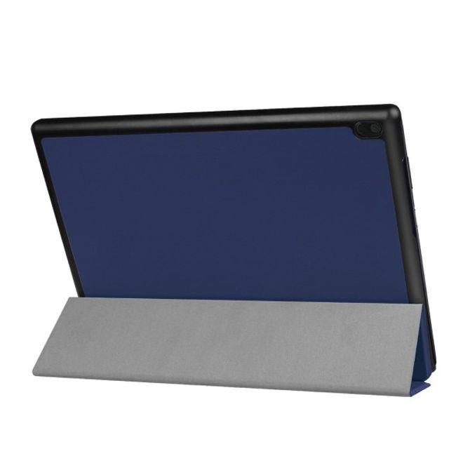 Lenovo Tab 4 10 Dreifach faltbare Leder Flip Hülle - mit Standfunktion - dunkelblau