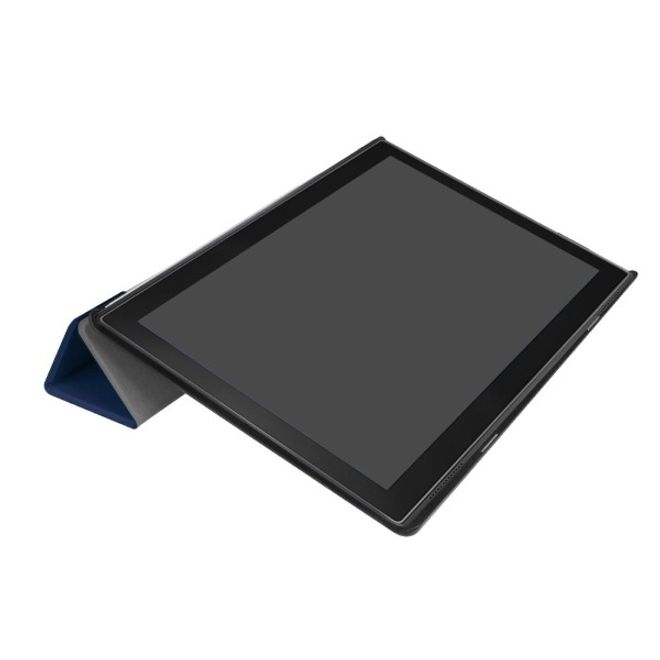 Lenovo Tab 4 10 Dreifach faltbare Leder Flip Hülle - mit Standfunktion - dunkelblau