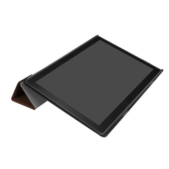 Lenovo Tab 4 10 Tri-fold Leather Flip Case - with Stand Function - Brown
