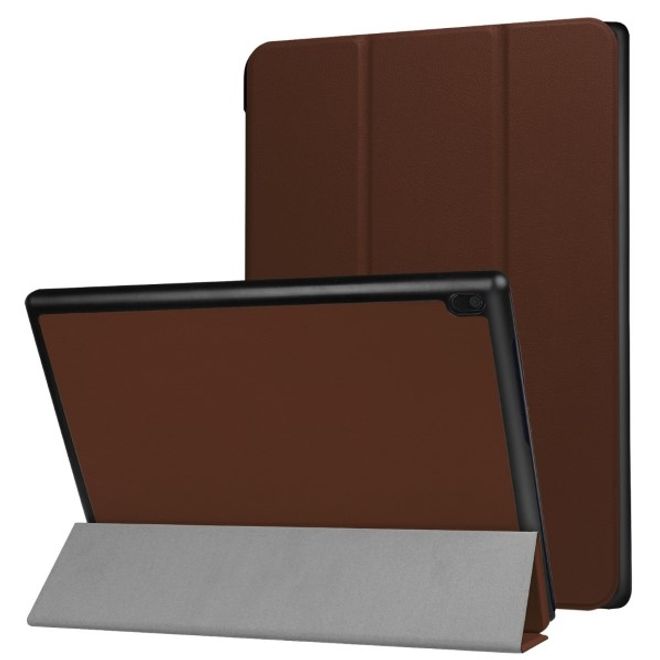 Lenovo Tab 4 10 Tri-fold Leather Flip Case - with Stand Function - Brown