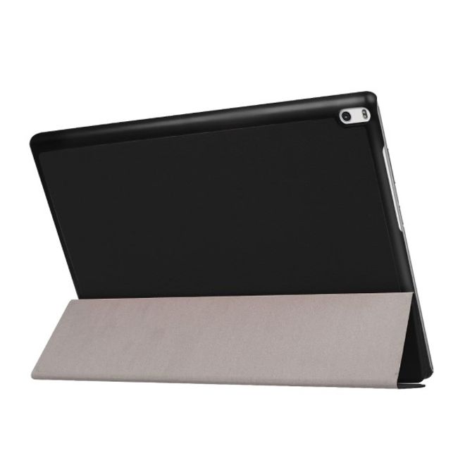 Lenovo Tab 4 10 Plus Tri-fold Leather Flip Case - with Stand Function - Black