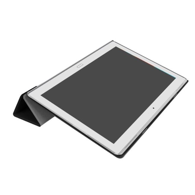 Lenovo Tab 4 10 Plus Tri-fold Leather Flip Case - with Stand Function - Black