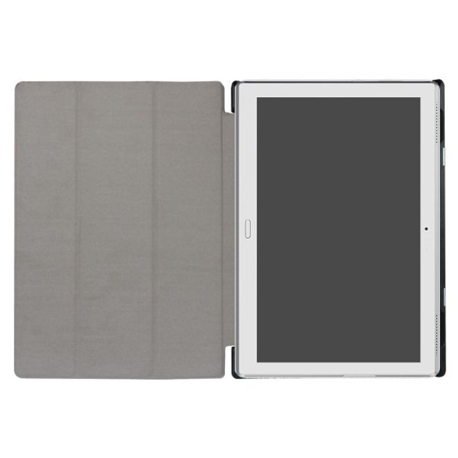 Lenovo Tab 4 10 Plus Tri-fold Leather Flip Case - with Stand Function - Black