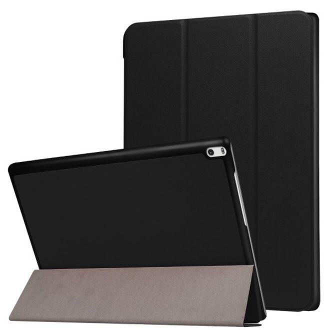 Lenovo Tab 4 10 Plus Tri-fold Leather Flip Case - with Stand Function - Black