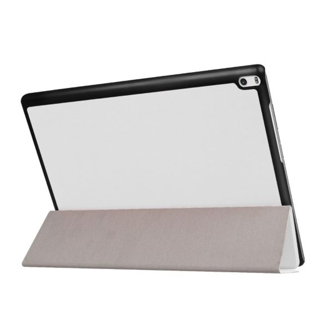 Lenovo Tab 4 10 Plus Dreifach faltbare Leder Flip Hülle - mit Standfunktion - weiss