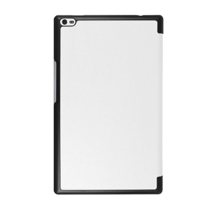 Lenovo Tab 4 8 Tri-fold Leather Flip Case - with Stand Function - White