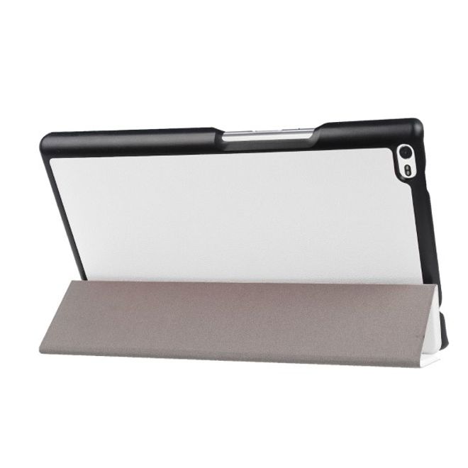 Lenovo Tab 4 8 Tri-fold Leather Flip Case - with Stand Function - White