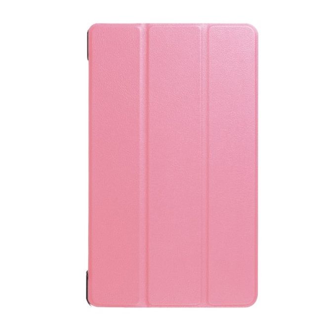 Lenovo Tab 4 8 Dreifach faltbare Leder Flip Hülle - mit Standfunktion - pink