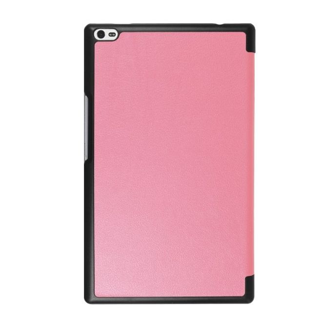 Lenovo Tab 4 8 Dreifach faltbare Leder Flip Hülle - mit Standfunktion - pink