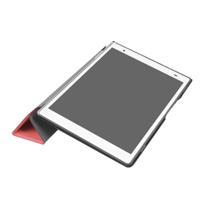 Lenovo Tab 4 8 Dreifach faltbare Leder Flip Hülle - mit Standfunktion - pink