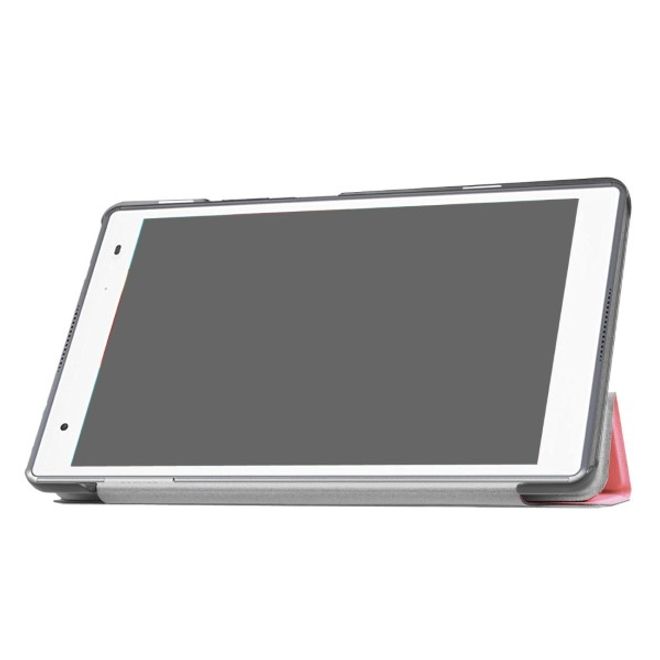 Lenovo Tab 4 8 Dreifach faltbare Leder Flip Hülle - mit Standfunktion - pink