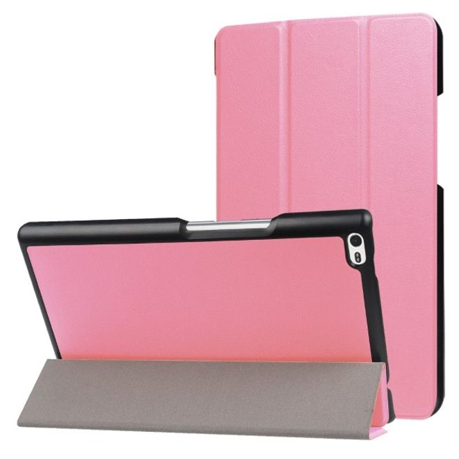 Lenovo Tab 4 8 Dreifach faltbare Leder Flip Hülle - mit Standfunktion - pink