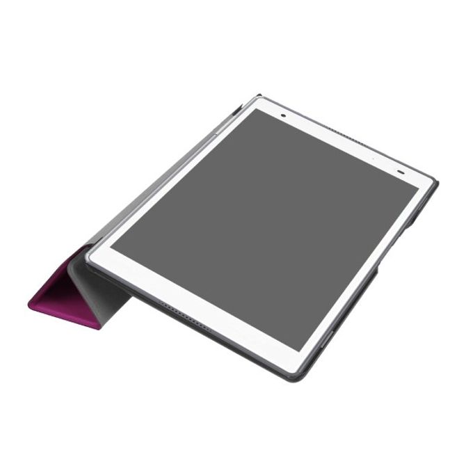 Lenovo Tab 4 8 Dreifach faltbare Leder Flip Hülle - mit Standfunktion - purpur