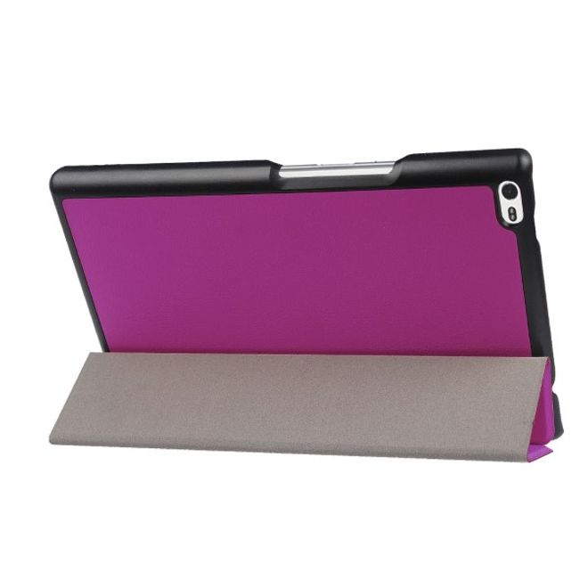 Lenovo Tab 4 8 Dreifach faltbare Leder Flip Hülle - mit Standfunktion - purpur