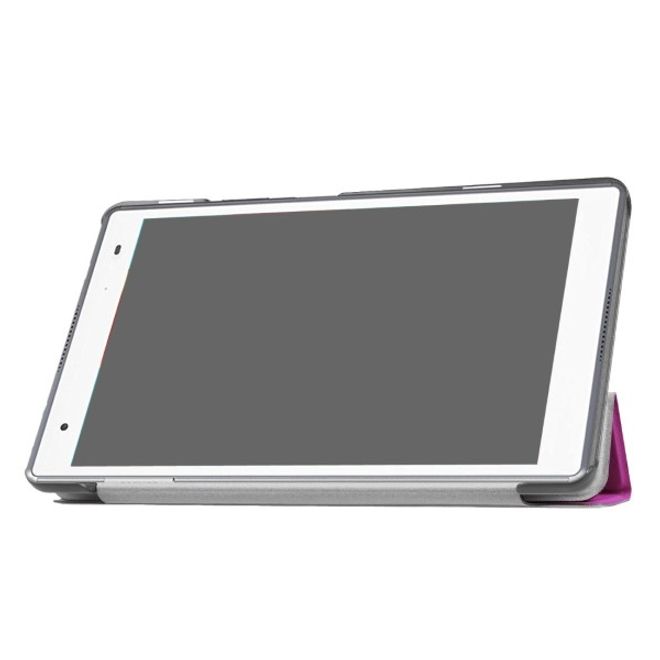 Lenovo Tab 4 8 Dreifach faltbare Leder Flip Hülle - mit Standfunktion - purpur