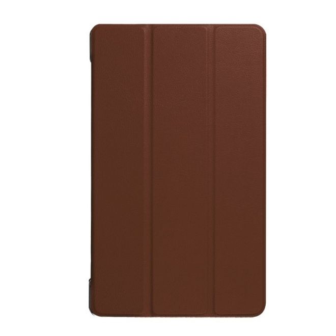 Lenovo Tab 4 8 Dreifach faltbare Leder Flip Hülle - mit Standfunktion - braun