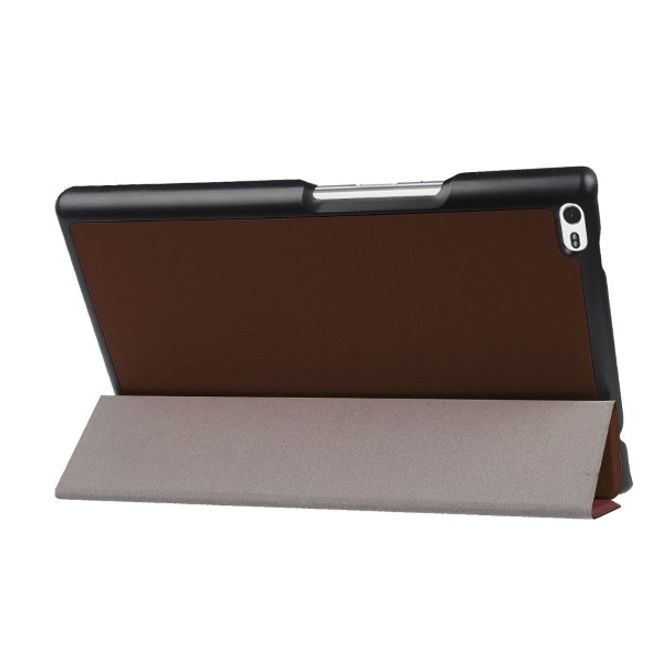 Lenovo Tab 4 8 Dreifach faltbare Leder Flip Hülle - mit Standfunktion - braun