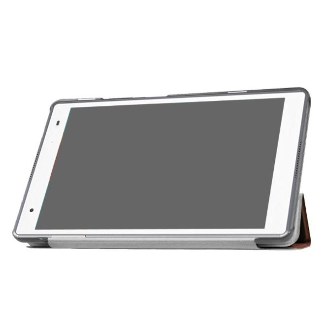 Lenovo Tab 4 8 Dreifach faltbare Leder Flip Hülle - mit Standfunktion - braun